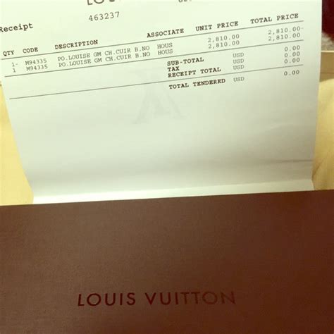 louis vuitton proof of purchase